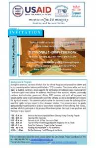 Invitation to Testimonial Therapy 26 Jan in Kg.Thom